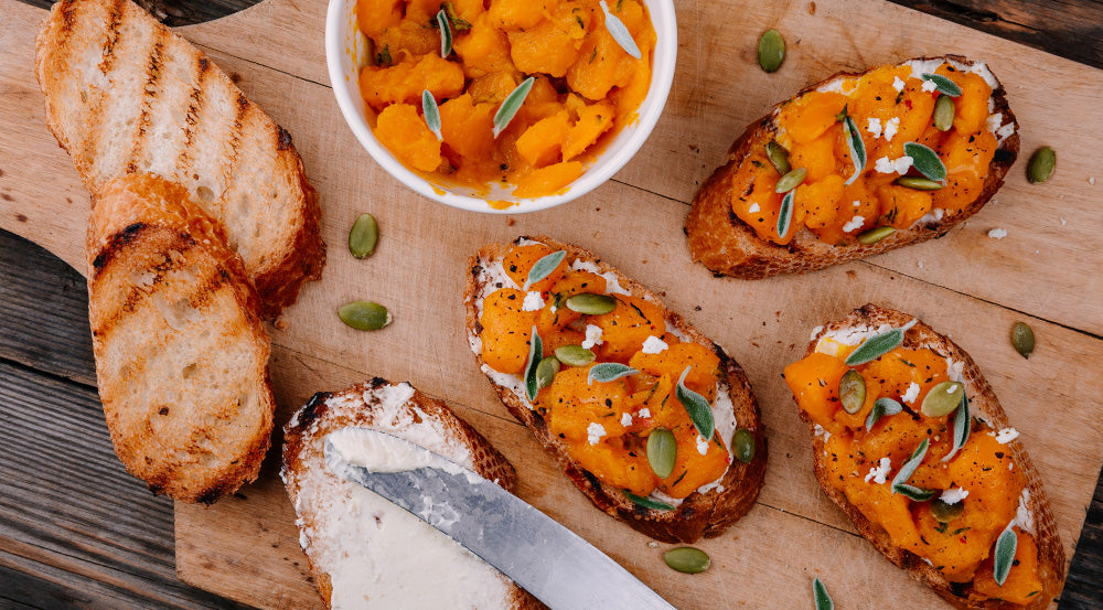 Sweet Potato and Goat's Cheese Bruschetta – Garden Street Gin Club