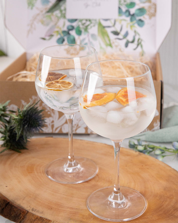 September Gin Gift Box + Stemmed Gin Glasses